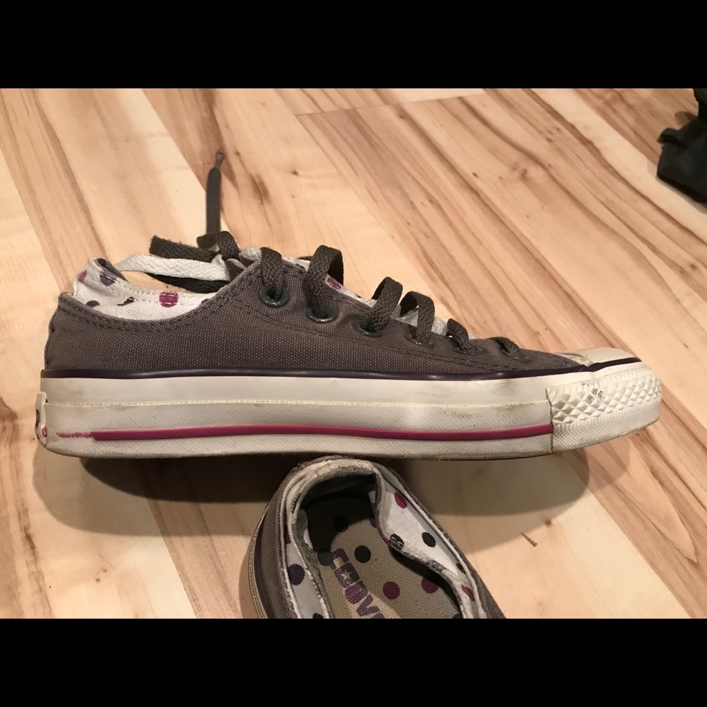 Double Layer Converse Low-Tops Gray Size 7 - image 2